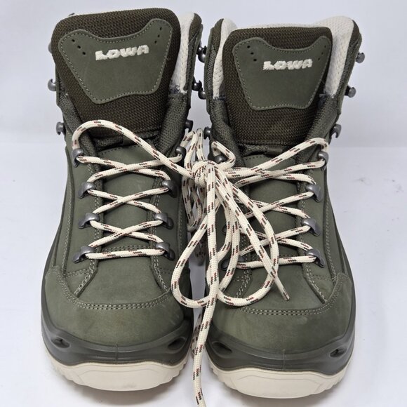 LOWA RENEGADE GTX MID WS - GREY GREEN/PANNA HIKING BOOTS WOMEN'S SIZE 9.5 TRAIL - Picture 2 of 12